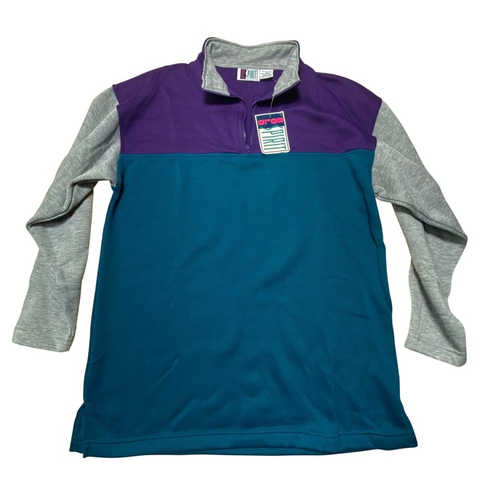 Bold Spirit Color Block 90s Quarter Zip Pullover Womens Small Sears Vintage NWT